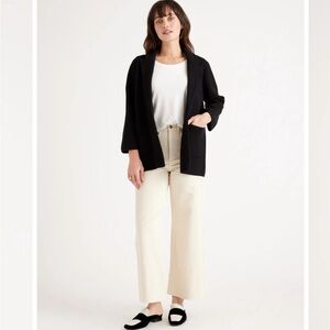 Quince knit blazer, black, medium